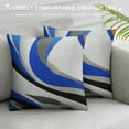 thumbnail image 3 of Nawypu Blue Black Grey Stripes Reversible Outdoor Throw Pillow Covers Geometric Pillow Covers Home Decor Set for Teens Geometry Abstract Art Square Cushion Covers Modern Striped Art, 3 of 5