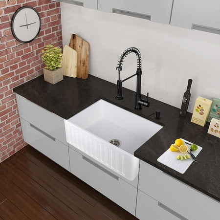 Vigo All In One 30 Matte Stone Farmhouse Kitchen Sink And Edison