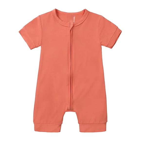 KVPLBQFD Boys Tracksuit Size 8 Baby 12 Month Boy Onesies Solid Color Romper Zipper Onesie Plants Fiber Fabric Natural and Comfortable Summer Jumpsuit Outfits Baby Boy Clothes 9-12 Months