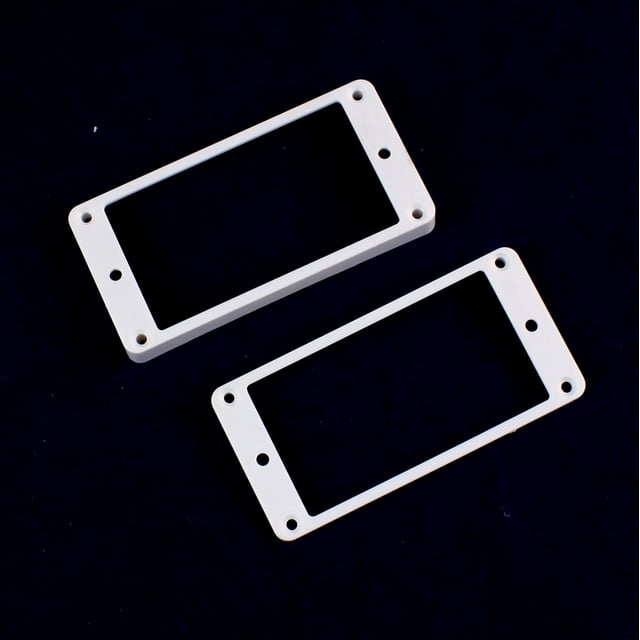 Set of 2 Humbucker Pickup Mounting Rings for bridge and neck pckups,Curved bottom,White
