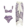 thumbnail image 1 of CAICJ98 Maillot de Bain Femmes 2 Pièces Licol Haut et Mini Jupe Maillots de Bain Set Violet, M, 1 of 4