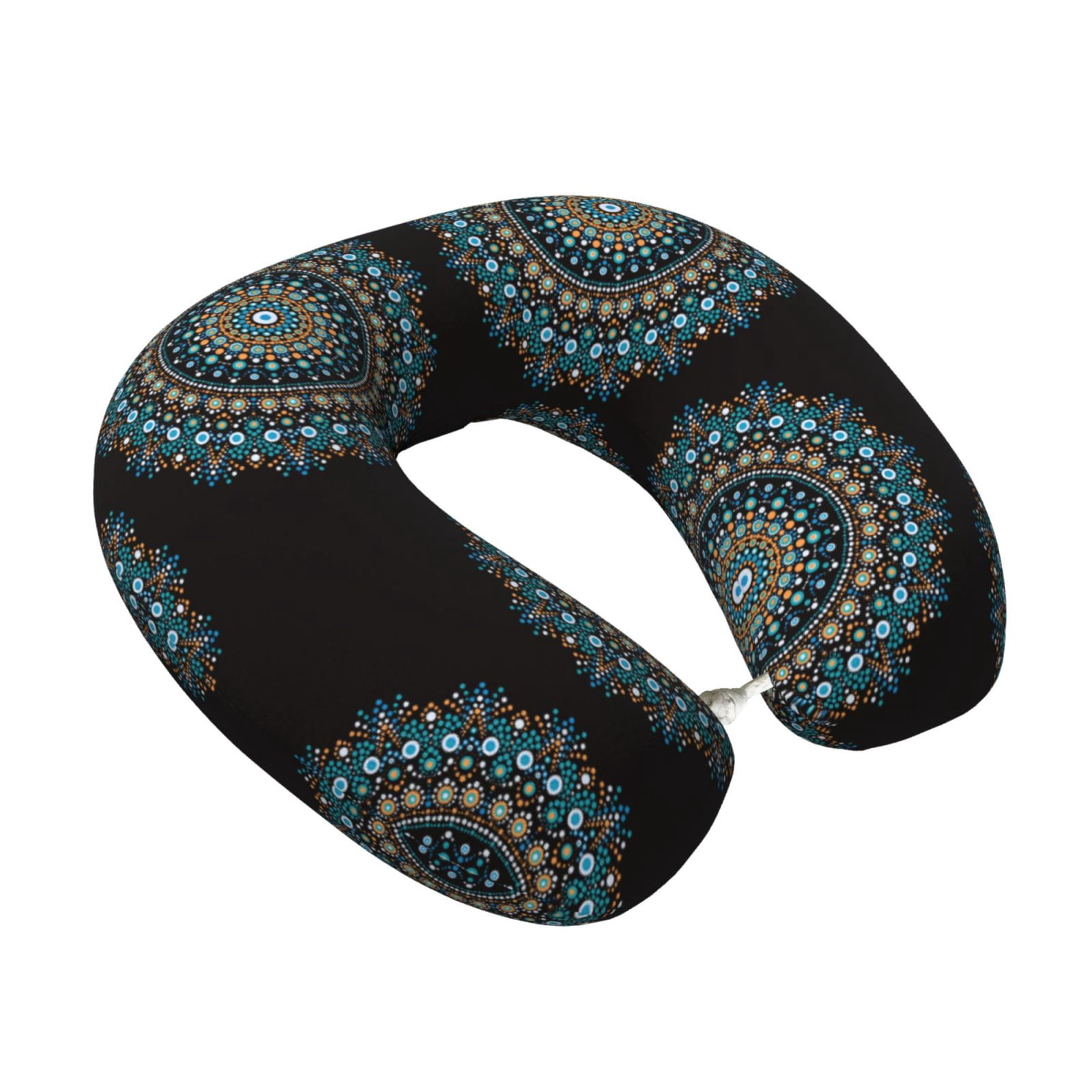 Xecao Mandala Print Memory Foam Cervical Neck Pillow Versatile U-Shaped Pillows for Home,Office,Camping,Travelling,Soft Washable Cover
