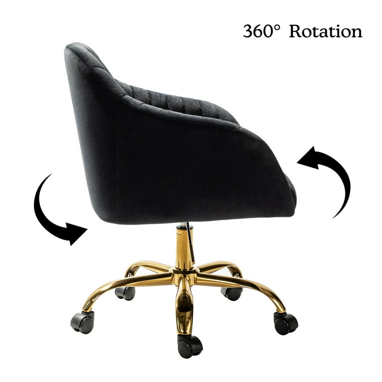 Black velvet rolling on sale chair