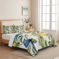 thumbnail image 5 of Twin Quilt Set 68''x86'', Botanical Lemon Lightweight Summer Bedspread Coverlet Set with 2 Pillow Shams, Watercolor Blue Birds Green Leaves Breathable All Season Quilt Bedding for Dorm/Bedroom, 5 of 9