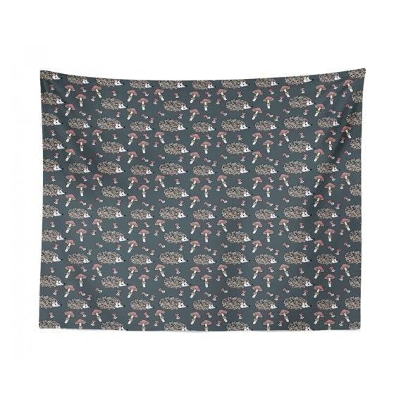 Sheep Tapestry, Animal with Clouds on Polka Dots Backdrop Scandinavian Style Doodle Muted Tones, Fabric Wall Hanging Decor for Bedroom Living Room Dorm, 2 Sizes, Pale Grey White, by Ambesonne