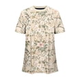 thumbnail image 6 of Odbmxy Yellow Women T Shirt Short Sleeve Summer Tops for Women Office Floral Casual Fancy Loose Tops, 6 of 6