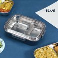 thumbnail image 1 of Stainless Steel Insulated Lunch Box Student School Lunch Box Tableware Bento Food Container Storage Breakfast Boxes Plastic Drop Stainless Steel Blue, 1 of 6