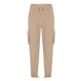 thumbnail image 3 of Mens Cargo Pants Drawstring Casual Hiking Pants Joggers Athletic Trousers Cotton Loose Straight Leg Sweatpants For Men, 3 of 5