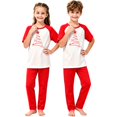thumbnail image 6 of XUNKUSGA Matching Family Christmas Pajamas Set Classic Print Short Sleeve Top and Long Pants Sleepwear sets Matching Xmas Jammies for Family Photoshoot Home Lounging,Size 9-10 Years, 6 of 7