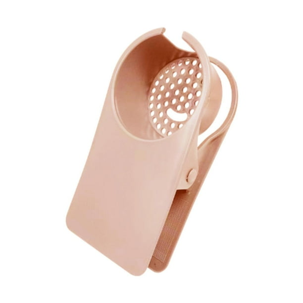 Portavasos de escritorio con clip, portavasos de mesa, multiusos, ahorra espacio, agarre seguro Rosa