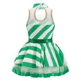 thumbnail image 4 of inhzoy Kids Girls Christmas Dance Performance Costume Striped Ballet Dance Dress Tutu Skirted Leotard Green 14, 4 of 7
