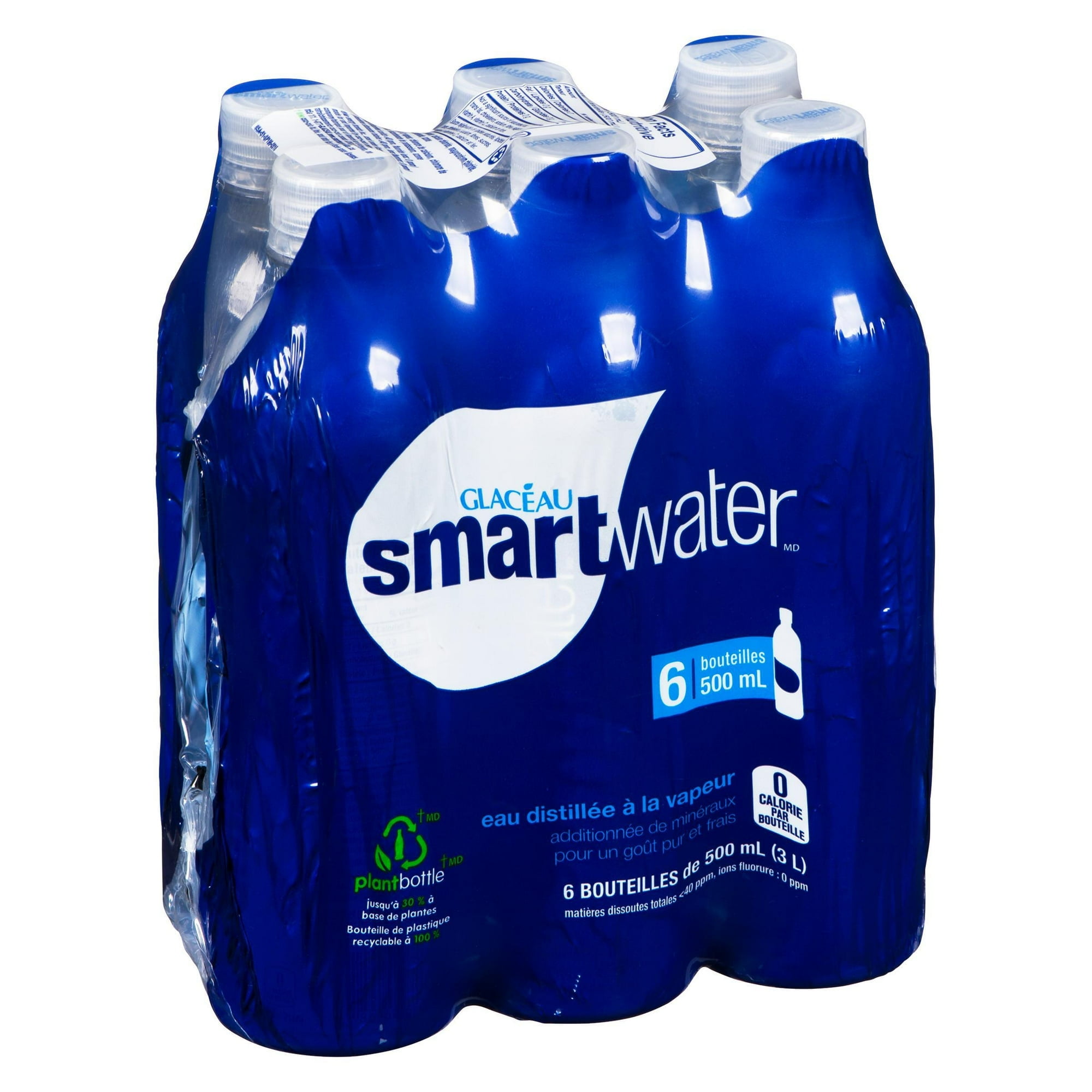 Glacéau smartwaterMD, emballage de 6 bouteilles de 500 mL