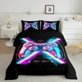 thumbnail image 2 of Erosebridal Gradient Gamepad Bedding Full Comforter Set, Kids Teens Games Down Comforter, Neon Light Decor, REversible 3 Pieces, Microfiber, 2 of 7