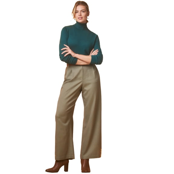 Jessica London Women's Plus Size Wide Leg Pleated Trouser