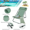 thumbnail image 4 of Spaco Portable Beach Chair Set of 2 with Headrest -Green, Folding Beach Chair for Adults, Lightweight Beach Chair, Low Beach Chairs for Beach Lawn, 4 of 7