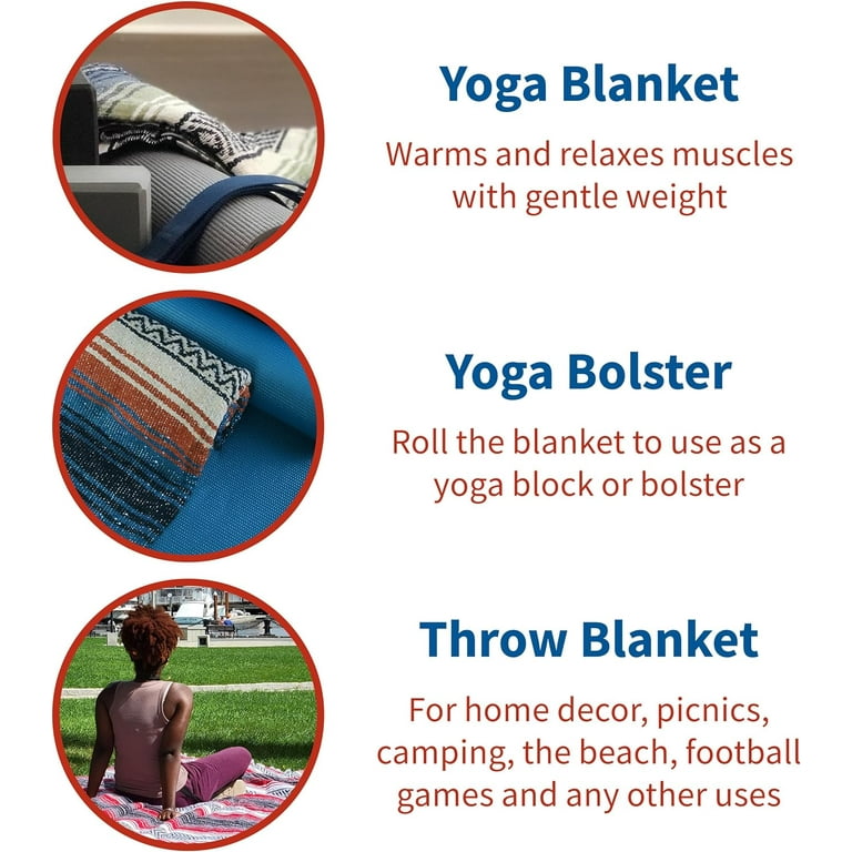 10 Pack Yoga Blanket, 75 X 53 Bulk Mexican Blankets, Outdoor Blanket For  Camping, Beach, Or Picnic, Solid Throw Blanket For Bed Or Sofa
