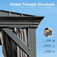 thumbnail image 4 of 12' X 18' Hardtop Gazebo, Upgraded Metal Gazebo with Drainage System, Dual-Layer Galvanized Steel Roof with Curtain and Netting, Outdoor Shelter Canopy for Patio, Garden, Backyard, Grey, 4 of 9