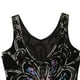 thumbnail image 5 of de Baile Latino con Lentejuelas Impreso Floral de Malla Leotardo de Gimnasia para Ballet Yinane Vestido de baile, 5 of 8
