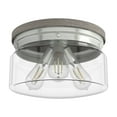 thumbnail image 2 of Hunter - Devon Park 3-light Brushed Nickel, Medium Size Flush Mount Light, Dimmable, Rustic Style, Round Shaped, for Bedrooms, Dining, Living Rooms - 19152, 2 of 7