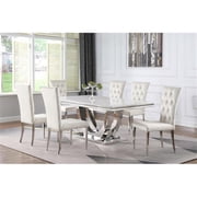 Kerwin Rectangular 71-inch Stone Top Dining Table White