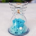 thumbnail image 5 of Gifts for Women, Sky Blue Roses Preserved Flowers in Glass Angel Figurine, Birthday Gifts for Women Mom, Preserved Roses for Grandma Wife Her from Daughter, 5 of 8