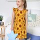 thumbnail image 4 of Balery Vintage Leopard Print Sunflower Camisón de princesa para niñas, pijama de algodón con mangas abullonadas, suave y bonito.-Large, 4 of 6