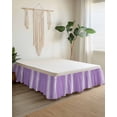 thumbnail image 2 of Farmhouse Purple Bed Skirt Queen Size 18" Drop White Stripe Ruffled Wrap Around Bed Skirts Adjustable Elastic Bedskirt Dust Ruffle for Queen Size Bed, 2 of 7