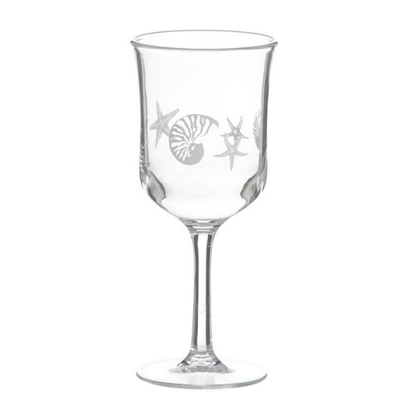 Clear Goblet With Etched Seashells