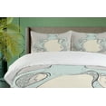 thumbnail image 4 of Ambesonne Sea Monster Duvet Cover Set, Messy Grumpy Octopus, 2-Calking, Pale Cadet Blue Eggshell, 4 of 7