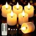 thumbnail image 1 of Velas LED tipo tealight recargables HaHavorry, 6 piezas, con control remoto y temporizador, 1 of 8