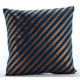 thumbnail image 5 of Decorative Pillow Cover 20x20 inch (50x50 cm) Teal Blue, Diagonal Metallic Pintucks Pillow Case, Modern Pillow Cover, Square Silk Pillow Cover Couch, Striped - Unfolding Teal Copper, 5 of 10