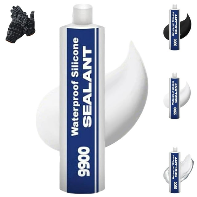 Scellant Structural Super Collant Polyvalent, Adhésif Imperméable 9900, Colle Scelleuse 9900 - Résistant aux UV, Composite d'Étanchéité Puissant, Adhésif Multi-Surfaces pour Toit, Salle de Bain, Carreaux (Blanc Lustré)