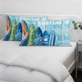 thumbnail image 3 of Summer Surfing Throw Pillow Covers Surfboard Beach Palm Trees Blue Wood Grain Decorative Lumbar Pillow Cover Rectangle Cushion Case for Sofa Couch Bed Living Room Bedroom 20 X 30 Inches, 3 of 9