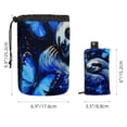 thumbnail image 5 of PhooArto Drawstring Cosmetic Bag, Barrel Shaped Portable Travel Makeup Bags, Blue Galaxy Butterflies Sloth Large Capacity Waterproof Multifunctional Bucket Toiletry Bag, 5 of 6