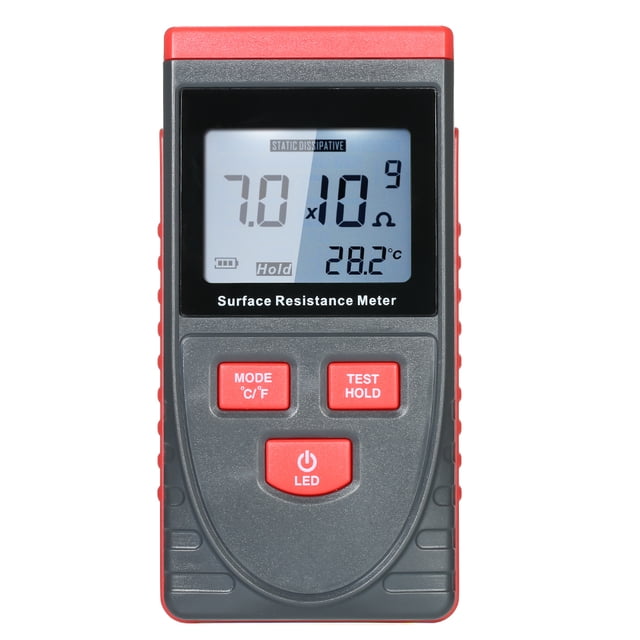 Graflsoa Portable Surface Resistance Tester WT311 with Temperature Measurement for Anti-Static Applications, No Battery Included