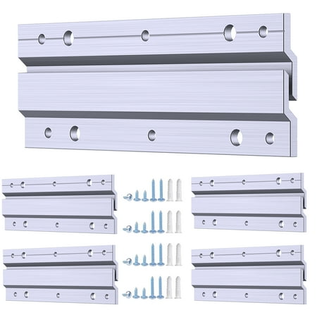 

French Cleat Hanger 6 Inch - 4 Pack - Picture Mirror Whiteboard Cabinet Shelf Pallet or Panel Interlocking Wall Mounting Bracket - Aluminum Z Bar Clip Hanger Supports 50 lbs