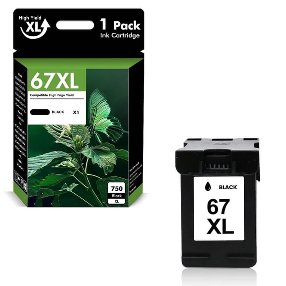 67 67XL Ink Cartridges 67XL 67 2755e 1 Pack Black Ink for OfficeJet 2755 4155 2722 2723 2724 2725 2732 Envy 6055 6455 6458 6475 Printer Ink