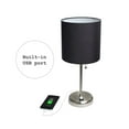 thumbnail image 4 of LimeLights Stick Lamp with USB charging port and Fabric Shade, Black, 4 of 8