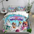 thumbnail image 2 of Super Kitties Bedding Set Cozy Cute Include 1 Quilt Cover + 2 Pillow Cases Super Kitties Bedroom Decoration, 2 of 2
