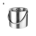 thumbnail image 4 of Naiovety Bebidas frías e invitados felices cubo de hielo de acero inoxidable cubo de hielo fácil de limpiar con tapa Cocina y Comedor plata 2 litros, 4 of 6