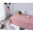 thumbnail image 4 of Mantel rectangular con cinta roja + flecos de algodón y lino a rayas, mantel lavable, resistente al aceite y a las manchas, fácil de cuidar, para interior, exterior, jardín, restaurante y celebracione, 4 of 5