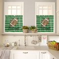 thumbnail image 5 of Leopard Football Rugby Sport 3 PCS Kitchen Curtain Valance and Tiers Set, Rod Pocket Small Half Tier Valances Window Curtains Panel, Green Geometric Stripe 55"x24" (Set of 2 Tiers & Valance), 5 of 5