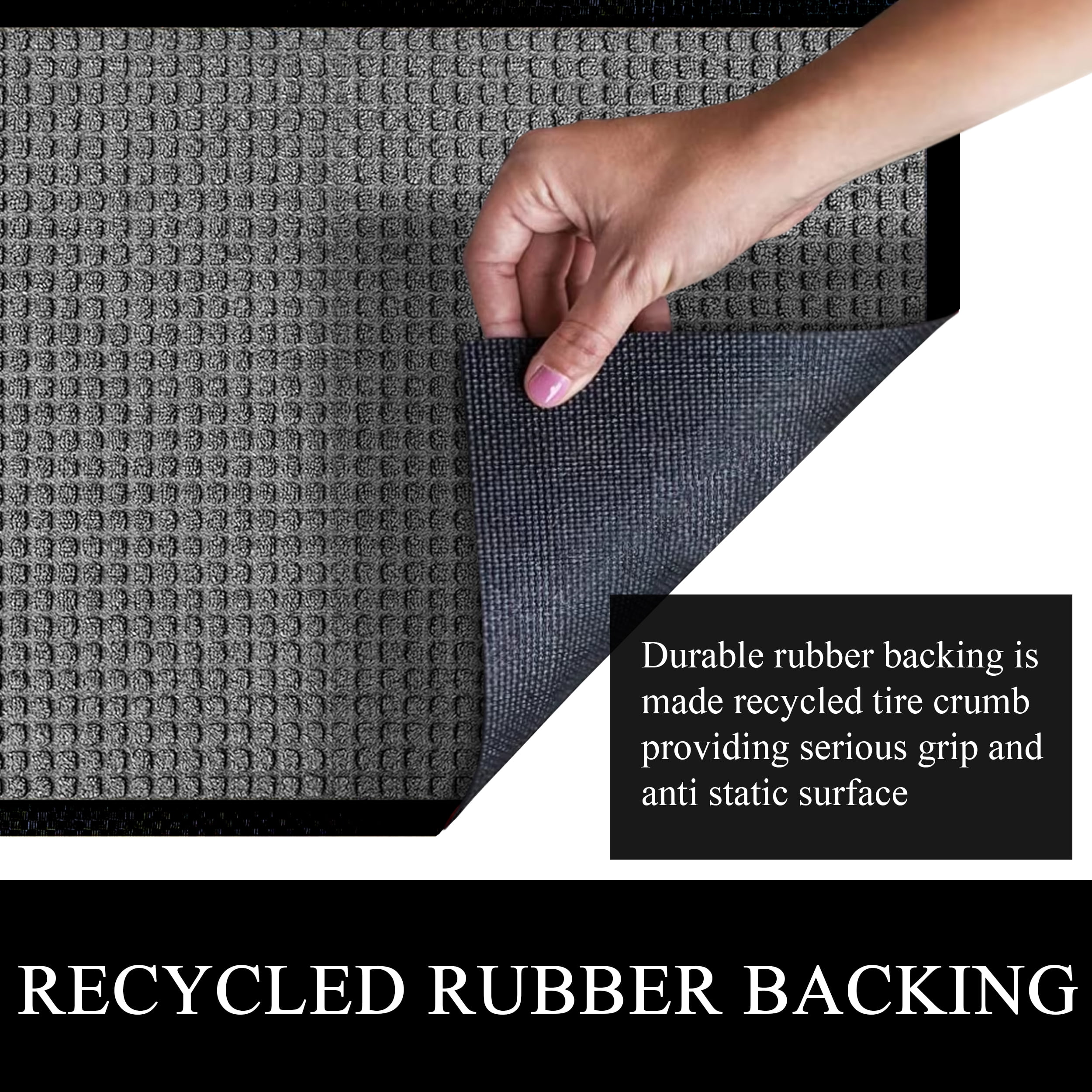 A1HC Indoor Outdoor Mat, Front and Back Entrance Welcome Mats, Large Front Door Patio Mats 36X60 Inches, Non-Slip Easy Clean Entrance Washable Large Size Doormats, Dark Grey