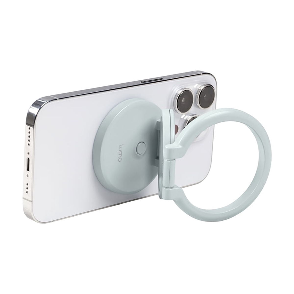 Nanlite Lumo Bi-Color LED Ring Light with Stand for Smartphone, Mint Blue