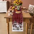 thumbnail image 2 of Red Plaid Christmas Table Runner 48 Inches Long Farmhouse Dress Scarves, Snowman Snowflake Winter Birds Dining Tablerunner for Coffee Table/Kitchen Island/Party Décor, 13" x 48", 2 of 8