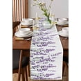 thumbnail image 4 of ERUNPONLY Purple Lavender Table Runner - 120 Inch Long Spring Botanical Garden Florals Motifs Cotton and Linen Blended Dress Scarves Farmhouse Table Runner for Kitchen Dining, Coffee Table, 13"x120", 4 of 8
