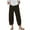 Brown, variant on Women Elastic Waist Solid Color Pants Casual Trousers with Tulip Hem Lightweight & Breathable for Summer and Everyday Wear