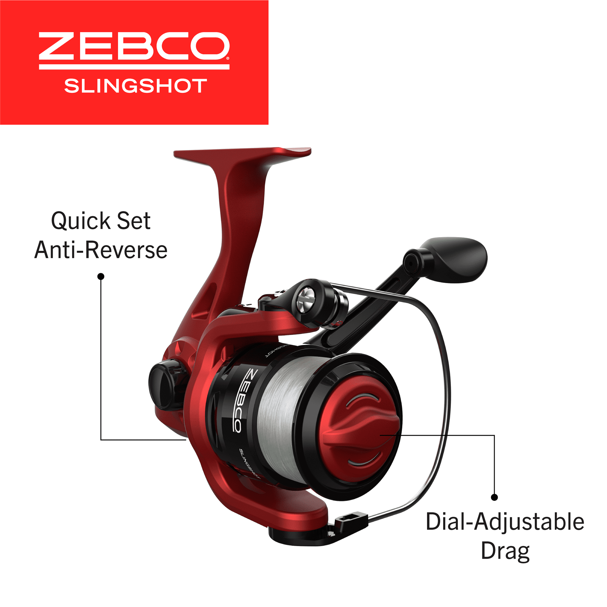 Zebco Slingshot Spincast Reel and Fishing Rod Combo, 5-Foot 6-Inch Fishing Pole, Size 20 Reel, Blue