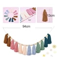 thumbnail image 2 of Boho Tassel Garland with Wood Bead Earth Toned Rainbow Garland for Classroom Nursery Party Kids Bedroom Room Dorm A, 2 of 6