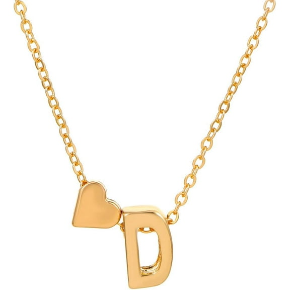 1Pcs Alloy Heart Letter Pendant Cable Chain Necklaces for Women Letter D Pendants Decoration Heart Jewelry Findings for DIY Necklace Bracelet Jewelry Craft Making 18.11 inch(46cm)